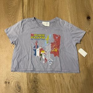 NWT! Pink Floyd Band Crop Top Short Sleeve Purple Size Medium